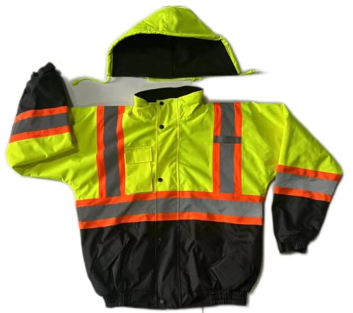 Just In Trend Premium High Visibility Hi Vis Waterproof Fleece lined Jacket/Parka with detachable hood3