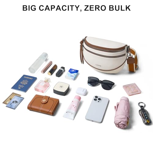 Image of Crossbody Sling Bags For Women Bum Purses Handbags Go Free Cross Body Fanny Packs For Woman Mon Shoulder Bag Beige