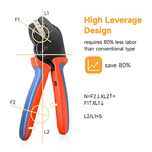 Tuoyao Replaceable Ratcheting Crimper Tool Kit, Wire Crimping Tool, For Crimping Spade Terminal, Insulated & Non-Insulated Terminal, Open Barrel Terminals, Dupont Connector, End Sleeve Ferrules #TOP3