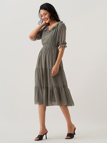 Image of AASK Dress for Women One Piece Kurta Set Tops Knee-Length Fit And Flare Dresses
