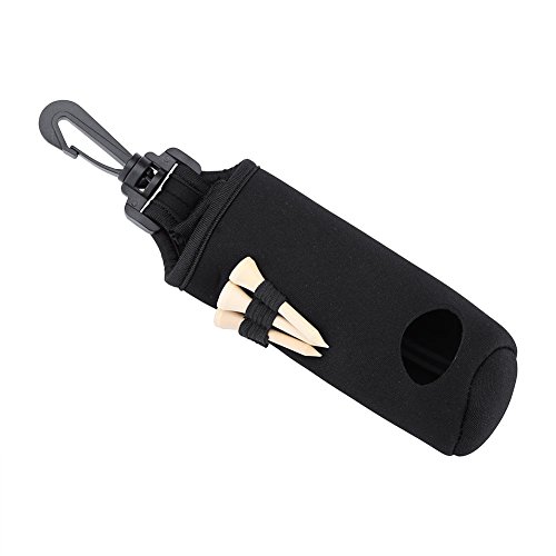 Alomejor Ball Bag Holder Clip Utility Pouch Tees Holder Carry Bag Carrier Pouch Waist Belt Bag Golfing Accessories (Black) - Image 2