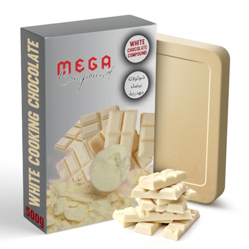 Mega White Chocolate Compound Bar/Block 500g Premium Cooking White Chocolate for Baking Cakes Desserts Cookies and Confectionery