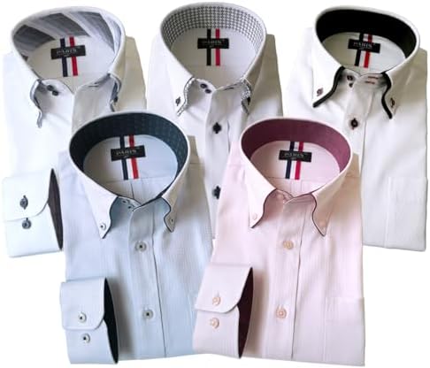 （16:00時点） [パリス16ク] ワイシャツ メンズ 長袖 形態安定 ボタンダウン ドゥエボットーニ カッタウェイ 5枚セット 1 3L