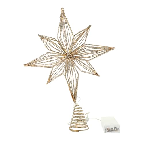 MAGICLULU Xmas Tree Topper Glitzernder Stern mit Beleuchtung...