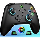 Switch コントローラー Switch1/2 8色RGBライト プログラム編集 背面ボタン付き スリープ解除 無線 スイッチ プロコントローラー ジャイロセンサー搭載 連射機能 振動機能 プロコン Switch/Lite/OLED/Android/IOS/PC対応 APP設定