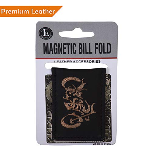 Image of LB LEATHERBOSS Men's New Leather Strong Magnetic Money Clip (Motorcycle)