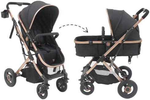 Carrinho Passeio Bebê Moisés Reversível Elysian Maxi Baby (Preto)