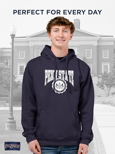 Image of JanSport NCAA Officially Licensed Rival Hoodie, Long Sleeve Unisex Sweatshirt, Cotton-Polyester Blend, Double-Layered Hood