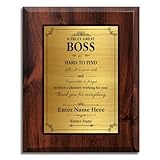 Personalized Boss Plaque - Customizable Award Plaque Gifts for Bosses, Leaders, Executives, Supervisors - Unique Leadership Plaque and Boss Gifts for Men and Women (Boss Award 3, 6' x 8')