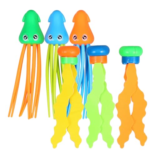 Toyvian Juego De Juguetes De Buceo para Piscina Subacuática 3 Uds. Práctica De Buceo Medusas Que Se Hunden 3 Uds. Plantas De Agua De Algas Marinas De Espuma Multicolor para Niños Buceo
