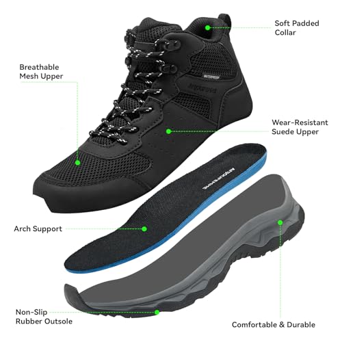 Image of ANJOUFEMME Women's Waterproof Hiking Boots Lightweight Non-Slip Outdoor | Trekking, backpacking, camping, breathable & durable