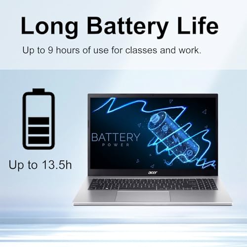 Image of acer Aspire 15.6 inch FHD Laptop | AMD Ryzen 5 7520U Processor | 16GB RAM | 512GB PCIe SSD | Webcam | Wi-Fi 6 | Copilot AI | Windows 11 | Silver | 2026 Edition for Business & Home Office