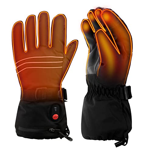 Ikodm Gants chauffants d'hiver avec batterie 3200 mAh - Gants de travail d'hiver pour homme et femme - Pour le ski, la moto, la randonnée, le camping en plein air Cover