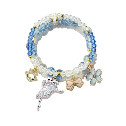 Image of Ballerina Bracelet Dance Recital Bracelet Ballerina Blue Bracelet Cute Ballerina Dance Beaded Bracelet Ballerina Friendship Bracelets Ballerina Party Jewellery