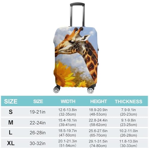 Giraffe And Sunflower Travel Luggage Cover Anti-scratch Suitcase Cover Elastic Suitcase Protective Cover Fits 19-32 Inch Luggage L2