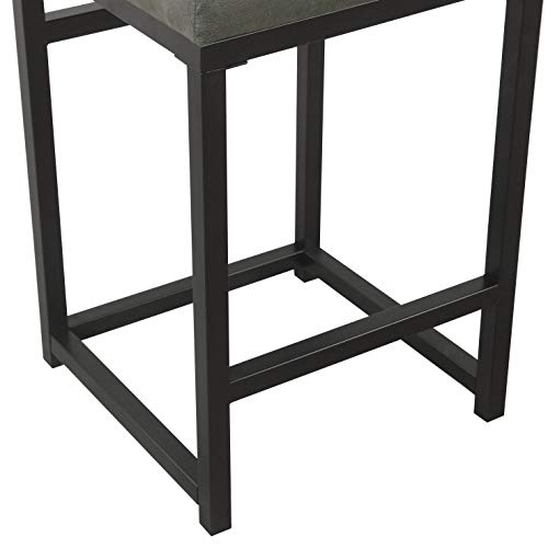 Homepop Home Decor | Modern 24-Inch Counter Stool | Backless Metal Frame Bar Stools Counter Height | Decorative Home Furniture, Gray Faux Leather #TOP6