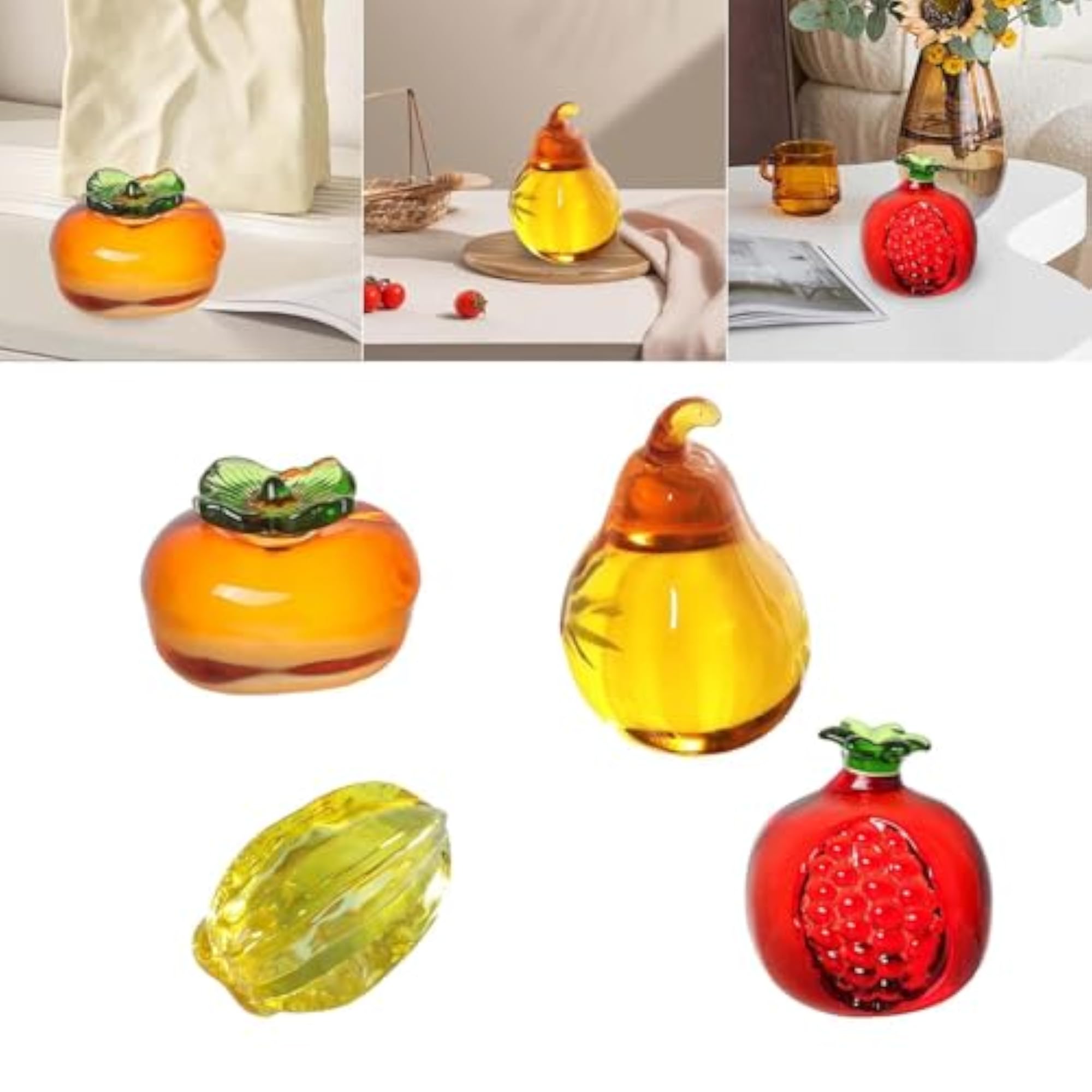 5xArtificial Fruit Figurine Craft Sculpture for Office Dining Table Decor