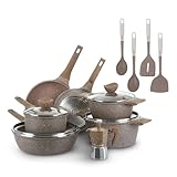 [SUPERIOR NONSTICK PERFORMANCE]: cookware set with extreme nonstick surface ensures easy food release with no added fats. [EASY TO CLEAN]: cleaning is a breeze with this nonstick pots and pans set, with just one quick wipe, your cookware is ready for...