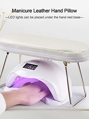 EBANKU Nagel Handkissen Leder Maniküre Nagel Armlehne Kissen Professionellen Zubehör Wasserdicht Rosa für Nagelstudio… – Bild 3