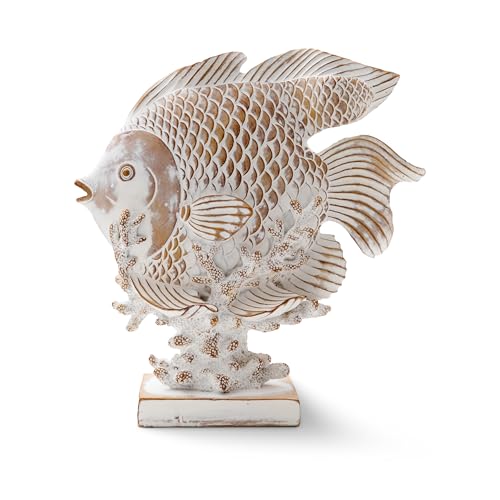 Chill Owl Fish Sculpture - Coastal Decor for Home -