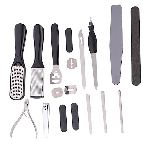 minkissy 1 Juego De Lima Y Recorte Para Zócalo Kit De Pedicura Kit De Lima Para Pies Herramienta De Manicura Kit De Cortaúñas Tenedor Para Piel Muerta Kit De Lima De Uñas Color