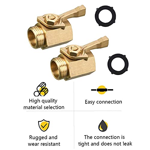 Slangafschakeling Tuin Heavy Duty Brass 3/4 Inch Hexagonal Single-Way Kogelklep 2pcs Praktische DIY Tools - Image 5