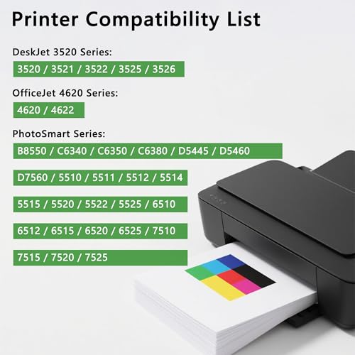Image of 564XL High-Yield Ink Cartridge Compatible with HP DeskJet 3520, 3522, 3525; OfficeJet 4620, 4622; PhotoSmart 5510, 5520, 6520, 7510 (5-Pack, 2 Black, Cyan, Magenta, Yellow)