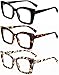 REAVEE 3 Pack Oversized Square Reading Glasses Oprah Style for Women, Blue Light Blocking Large Frame Computer Designer Fashion Readers with Spring Hinge (Black/Tortoise/Grey Tortoise,1.75)