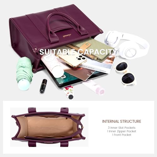 Image of LOVEVOOK Purse for Women Leather Tote Bag Purse and Handbags, Satchel Shoulder Crossbody Top Handle Bags with Zipper