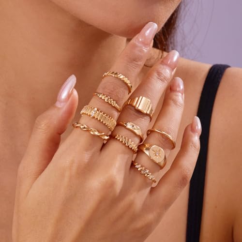 Bagues mode réglables or idée cadeau d'anniversaire femme - 7