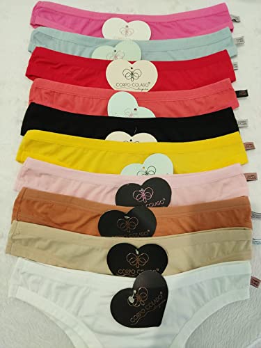 KIT COM 10 CALCINHAS DE ALGODÃO MODELO TANGA CORPO COLADO (P)