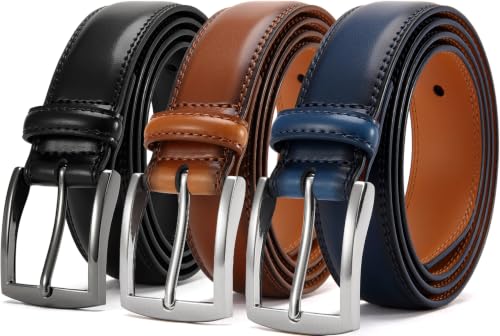 Image of DOOPAI Mens Dress Belt - Genuine Leather Dress Belts For Men,Casual Suit Jeans Belt-Single Prong Buckle black belt