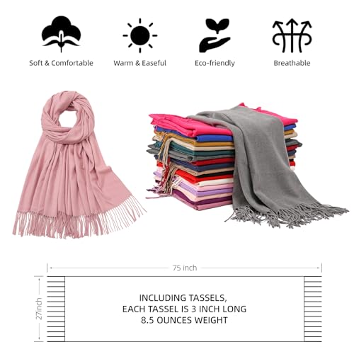 Image of RIIQIICHY Women's Fringe Shawl Wrap Pashmina Scarf for Wedding Evening