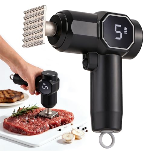 Electric Meat Tenderizer Tool, Meat Mallet with 5 Adjustable Levels, Stainless Steel Detachable...