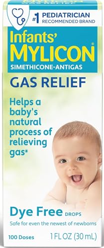 Image of MYLICON Gas Relief Drops for Infants and Babies, Dye Free Formula, 1 Fl Oz. | Gentle simethicone drops relieve infant gas & discomfort · Safe for newborns · help baby to naturally relieve gas