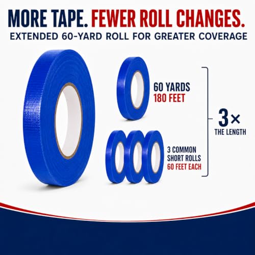 Image of GGR Supplies CDT-36 Dark Blue Cloth Duct Tape, 3 Inch x 60 Yards | Industrial Grade; Waterproof and UV Resistant; Clean Removal With No Sticky Residue; Repairs, Packaging, Bundling and Sealing