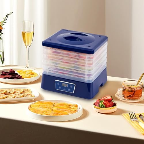 Adjustable Food Dehydrator with 5 Trays, Temperature Control & Timer - Home Freeze Dryer for Fruits, Vegetables, Jerky, Fish & Chicken - Perfect for Healthy Snacks