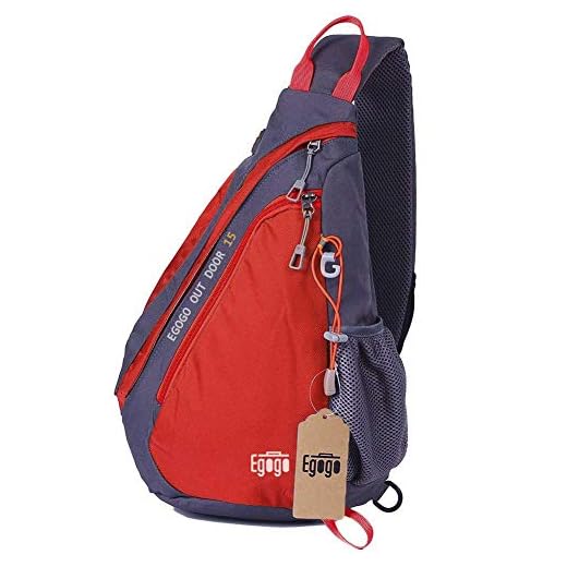 EGOGO multifunción mochila bandolera cruzada cuerpo bolso hombro para ciclismo senderismo escuela bolsas E300-5 (Rojo)