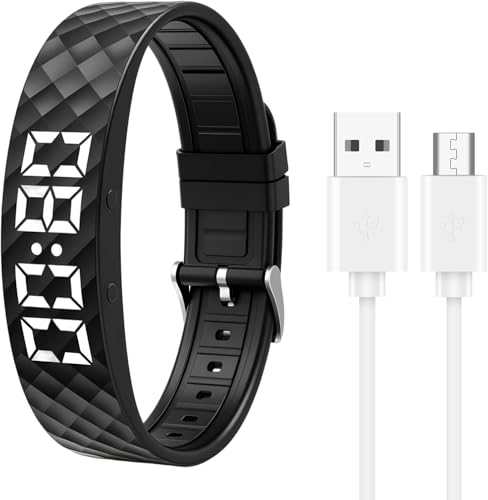 Reloj Despertador Vibratorio de Pulsera, Pulsera Despertador Vibración Silenciosa portátil con 8 Alarmas, Despertador Vibración Muñeca para Adultos Dormidores Profundos, Ancianos y Estudiantes