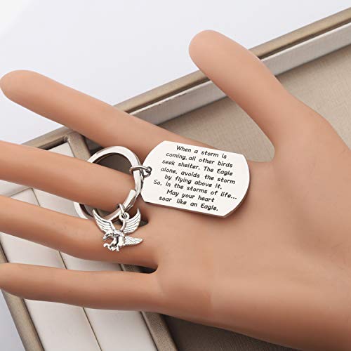 Image of CENWA Eagle Keychain Motivational Encouragement Gift May Your Heart Soar Like an Eagle Inspirational Gifts for Best Friend