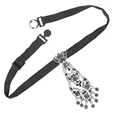Garneck Corbata Decorativa Pedrería Negra Corbata Brillante Unisex de Metal para Fiesta y Boda Accesorio Ajustable Moderno para Hombre y Mujer Elegante