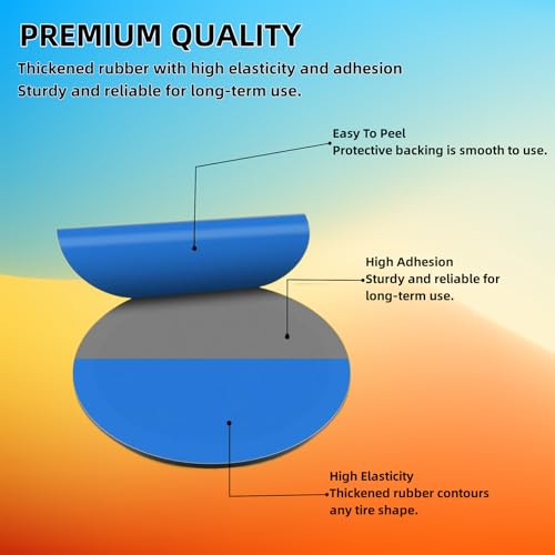 Image of 91Pcs Tire Patch Kit, 32mm 42mm 58mm Round Tire Patch and Tube Patch Tire Repair Tools Tire Patching Kit for Car Truck Bike Motorcycle Vehicle Puncture Repair with 1 Tire Patch Roller