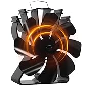 VODA Wood Stove Fan Heat Powered 8 Blades Stove Fans Non Electric Fireplace Fan Thermal Fan for Wood Burning Stoves Log Burner Fans