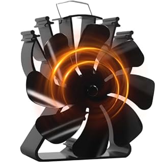 VODA Wood Stove Fan Heat Powered 8 Blades Stove Fans Non Electric Fireplace Fan Thermal Fan for Wood Burning Stoves Log Burner Fans