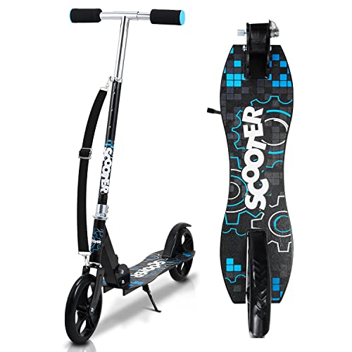 Sonnewelt Monopattino per bambini, con ruote Big Wheel, regolabile in altezza e scooter per adulti,...