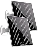 LinkSolar Dual 5W Solar Panels for Ring Camera Doorbell, All-in-1 Glass Solar Charger for Outdoor Stick Up Battery Home Security Camera, Micro USB/DC/USB-C Port, 9.8ft Cable, 360°Adjustable Bracket