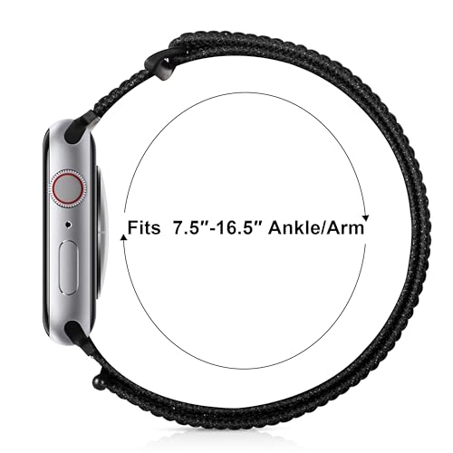 Image of Ankle /Arm Band Compatible with Apple Watch 49mm 46mm 45mm 44mm 42mm 41mm 40mm 38mm, Breathable Nylon Armband for IWatch SE Ultra Series 10 9 8 7 6 5 4 3 2 1, Stretchy Ankle Strap for Women Men