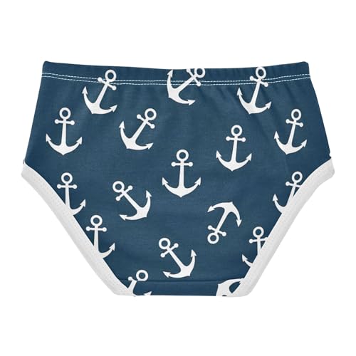 Cotton Toddlers Underwear Floral White Anchors Navy Blue Girl Panties Cute Fancy Kids Briefs Undies 2t2