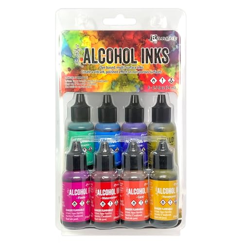 Ranger Tim Holtz Alcohol Inks 8 Pack Retro TAK83009 by Ranger - Used condition - US$20.99