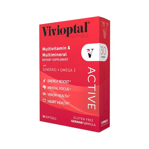 Vivioptal Active, 30 Softgels, Ginseng & Omega 3, Multivitamin & Multimineral, Gluten Free, German Formula Vivioptal Active, 30 Softgels, Ginseng & Omega 3, Multivitamin & Multimineral, Gluten Free, German Formula